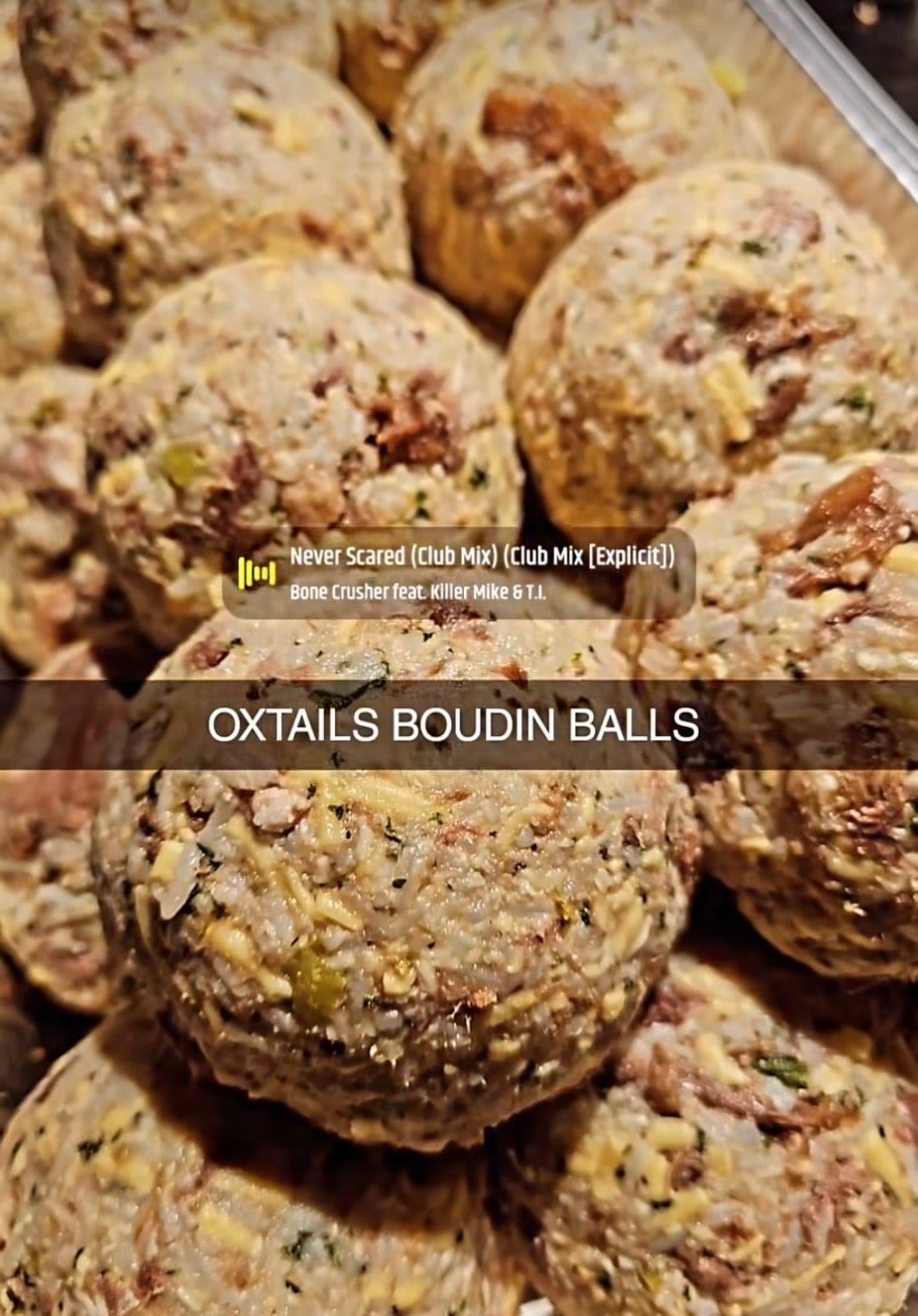 Oxtail boudin balls — signature appetizer at Lil Moe's Potato Trap Houston BBQ catering